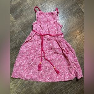 🌈TOMMY BAHAMA Pink Paisley FIT + FLARE Belted Sundress DRESS Girls size 6